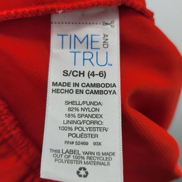 NWT Time & Tru Small 4/6 Orange One Piece Swimsuit Bathing Suit Waist Slimming - Picture 6 of 6